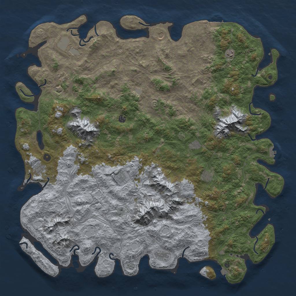 Rust Map: Procedural Map, Size: 6000, Seed: 1617192664, 19 Monuments