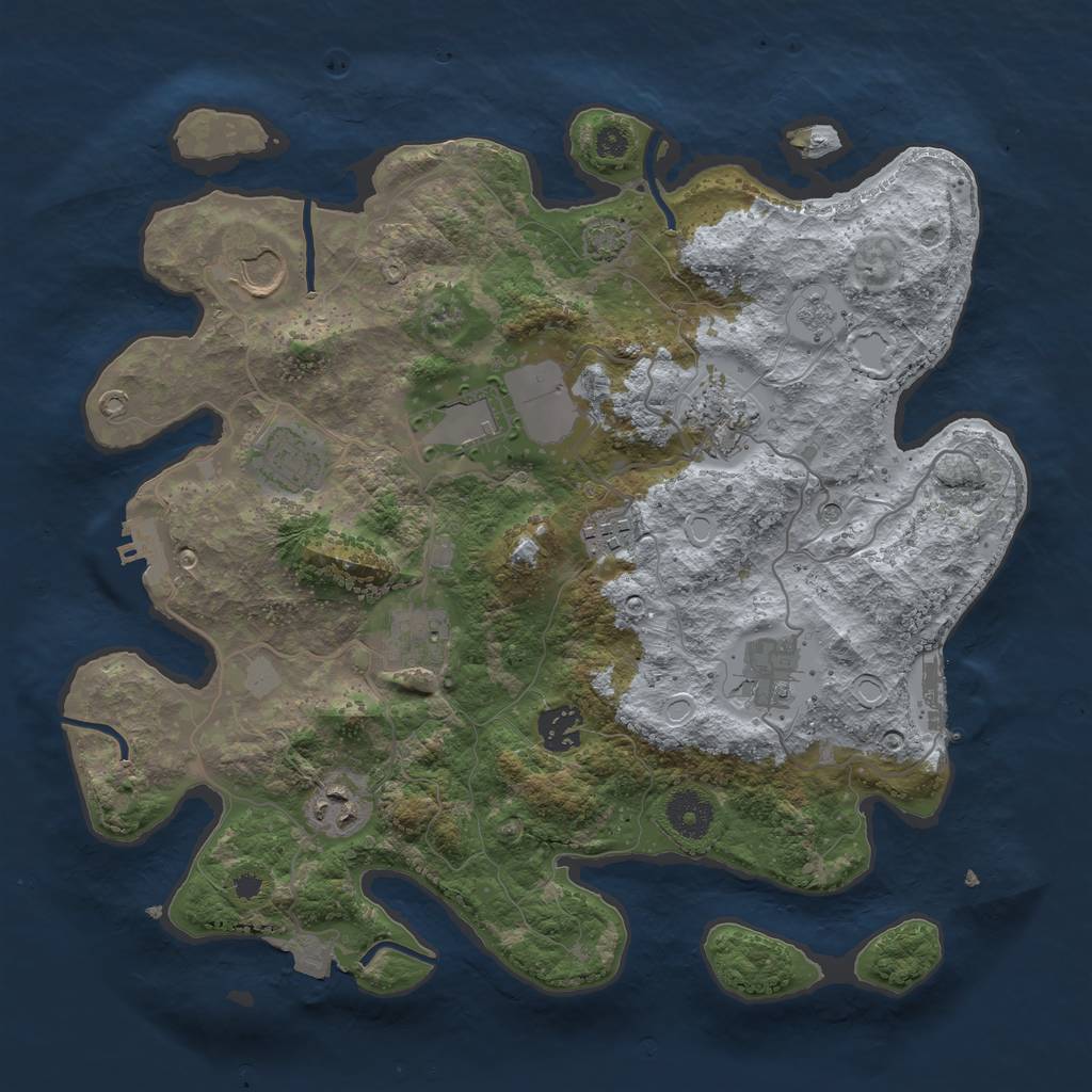 Rust Map: Procedural Map, Size: 3500, Seed: 356484536, 17 Monuments