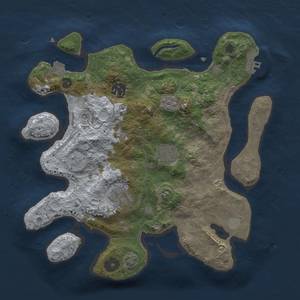 Thumbnail Rust Map: Procedural Map, Size: 3000, Seed: 1597736673, 11 Monuments