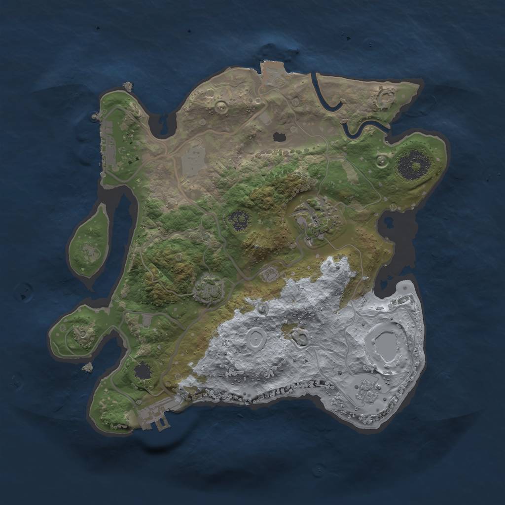 Rust Map: Procedural Map, Size: 2500, Seed: 731848940, 8 Monuments
