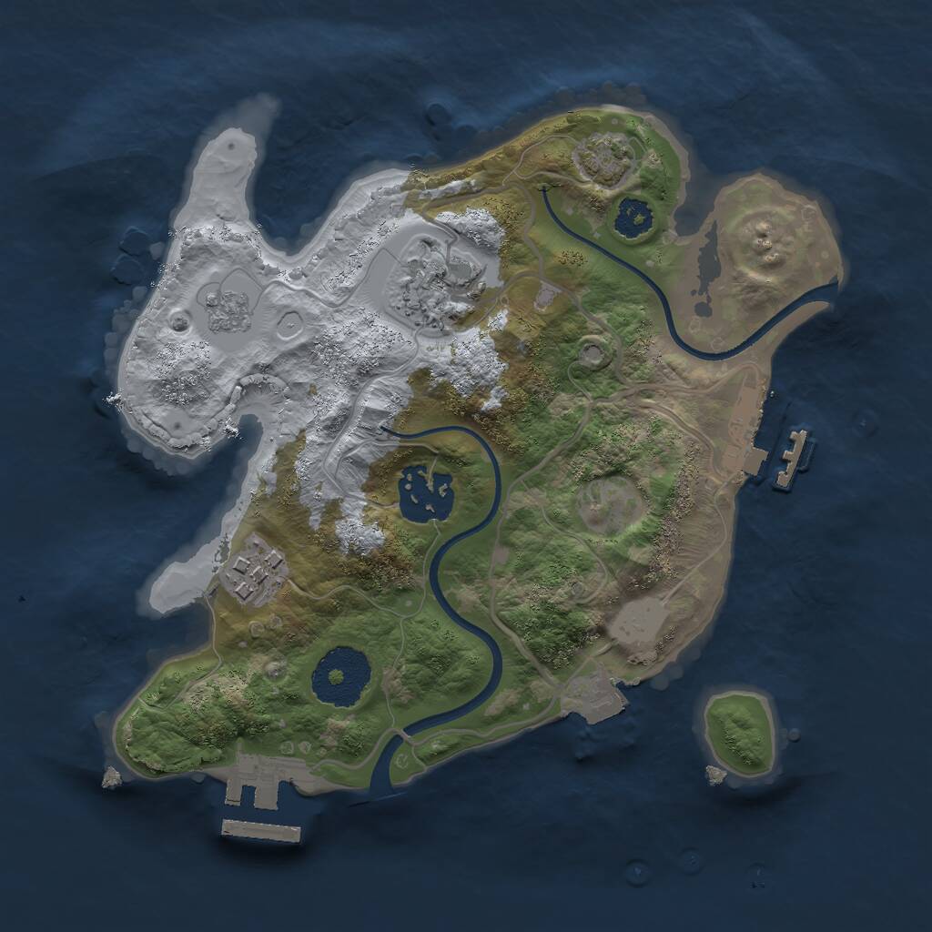 Rust Map: Procedural Map, Size: 2400, Seed: 732280740, 8 Monuments