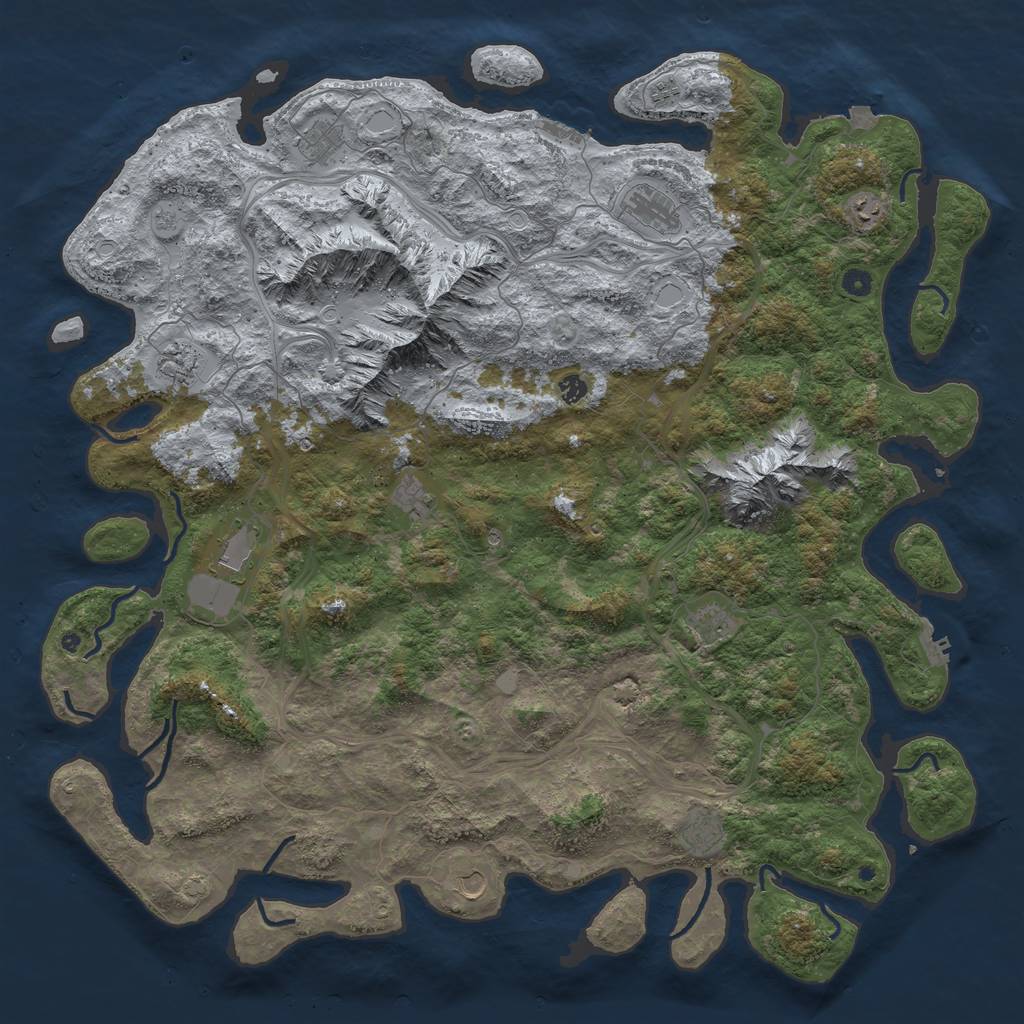 Rust Map: Procedural Map, Size: 5500, Seed: 378806, 19 Monuments