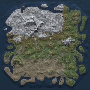 Thumbnail Rust Map: Procedural Map, Size: 5500, Seed: 378806, 19 Monuments