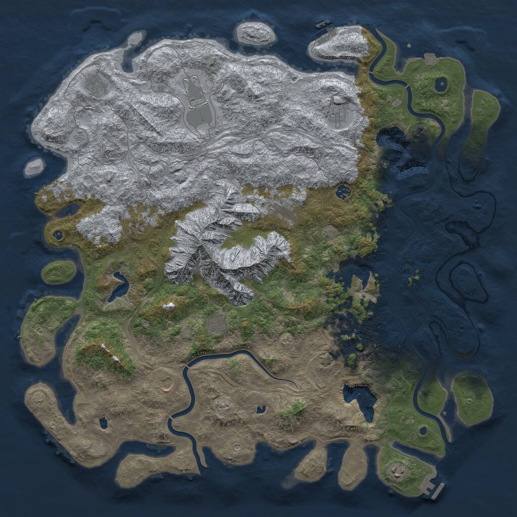 Rust Map: Procedural Map, Size: 5500, Seed: 378806, 17 Monuments