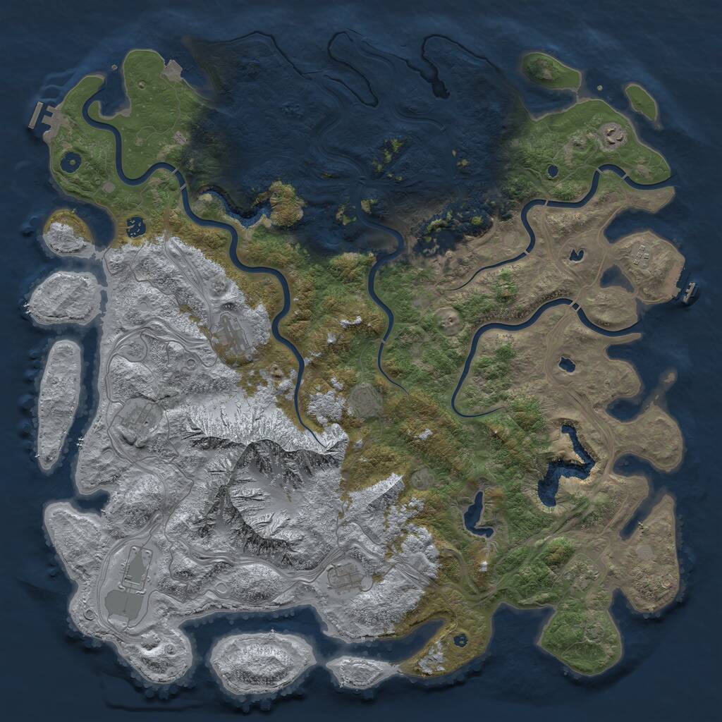 Rust Map: Procedural Map, Size: 5300, Seed: 187395715, 16 Monuments