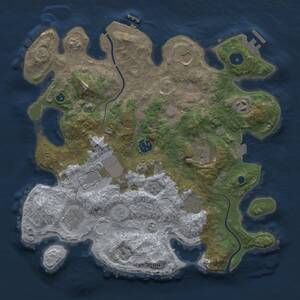 Thumbnail Rust Map: Procedural Map, Size: 3500, Seed: 1947751484, 14 Monuments