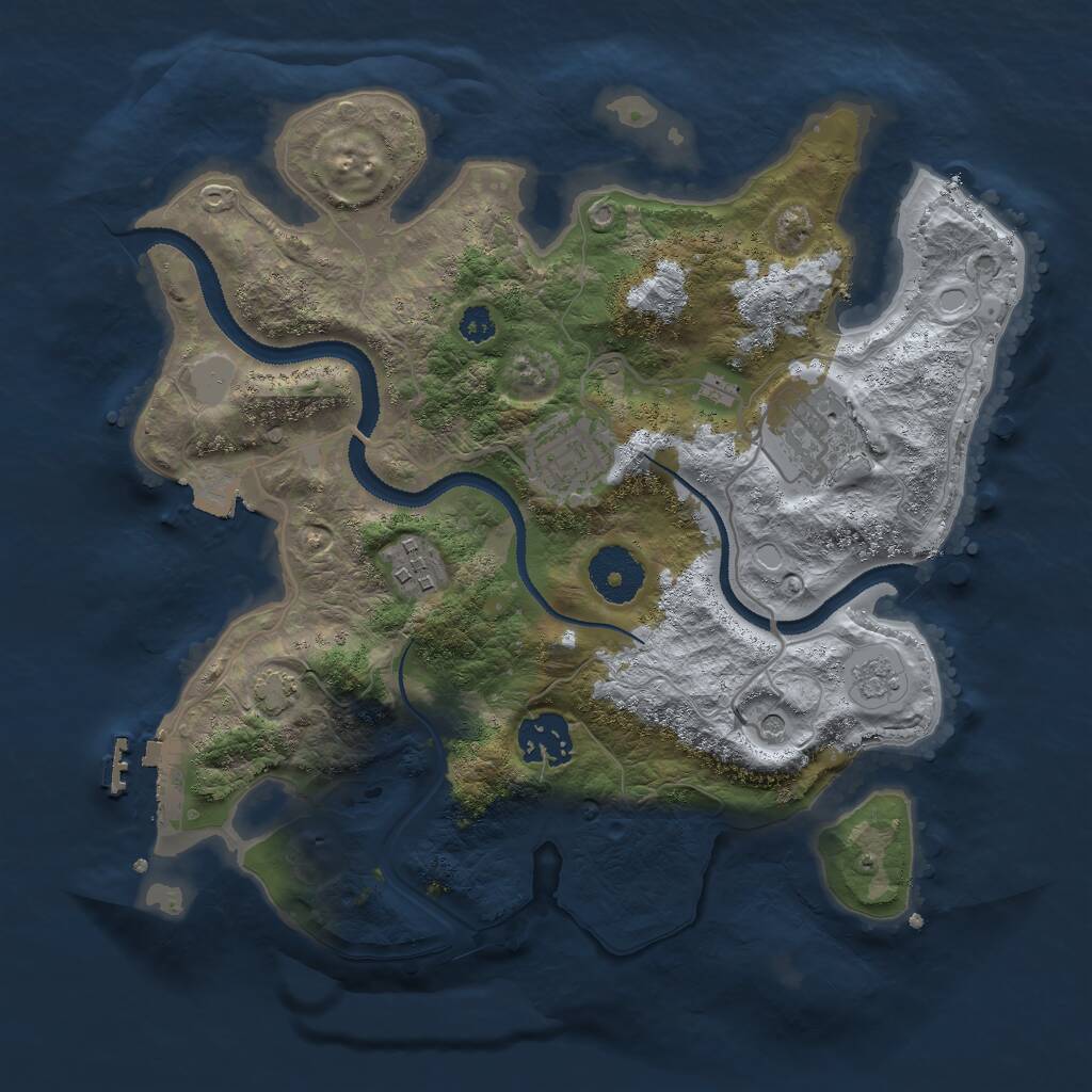 Rust Map: Procedural Map, Size: 3000, Seed: 3286194, 9 Monuments