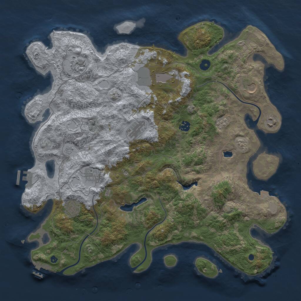 Rust Map: Procedural Map, Size: 4200, Seed: 732280740, 15 Monuments