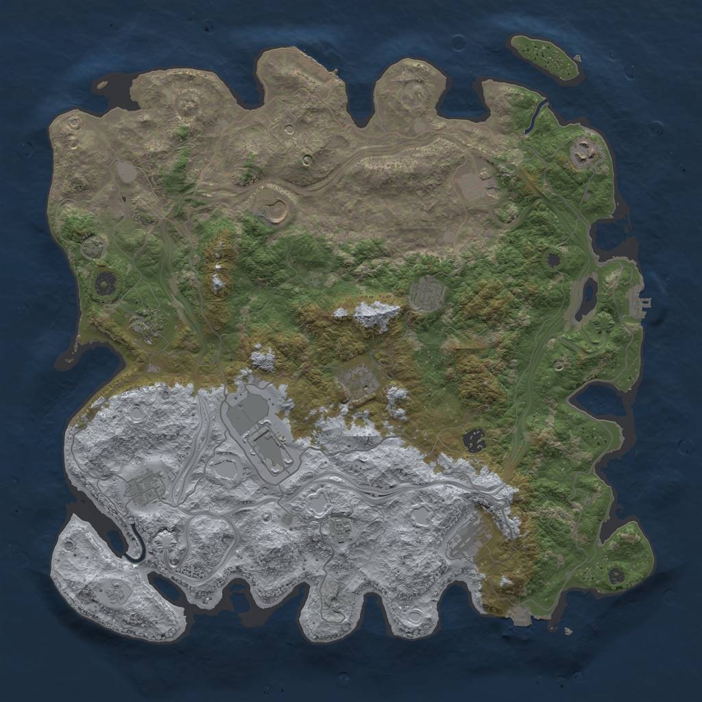 Rust Map: Procedural Map, Size: 4500, Seed: 1617192664, 19 Monuments