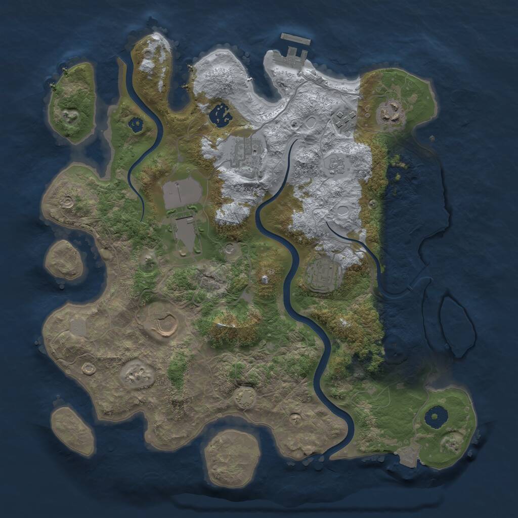 Rust Map: Procedural Map, Size: 3500, Seed: 906321202, 12 Monuments