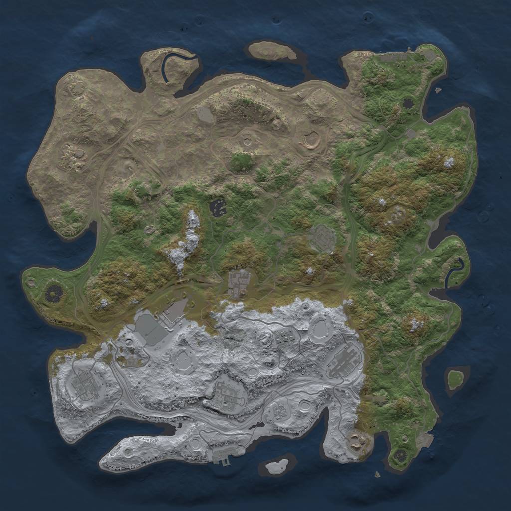 Rust Map: Procedural Map, Size: 4250, Seed: 4561748, 19 Monuments