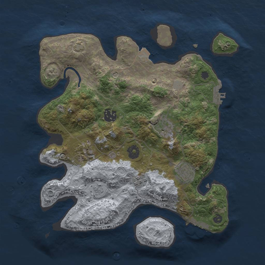 Rust Map: Procedural Map, Size: 3000, Seed: 13270, 13 Monuments