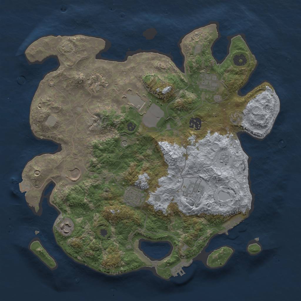 Rust Map: Procedural Map, Size: 3500, Seed: 1508964582, 16 Monuments