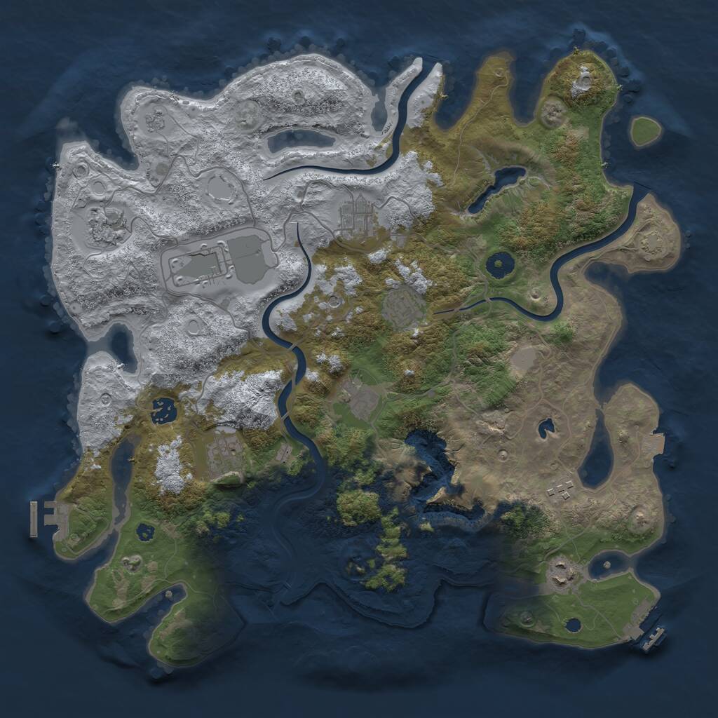 Rust Map: Procedural Map, Size: 4000, Seed: 758288796, 15 Monuments