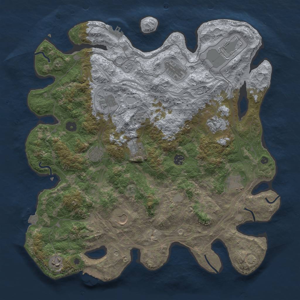 Rust Map: Procedural Map, Size: 4250, Seed: 461935098, 19 Monuments