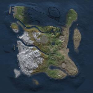 Thumbnail Rust Map: Procedural Map, Size: 2700, Seed: 1424066143, 7 Monuments