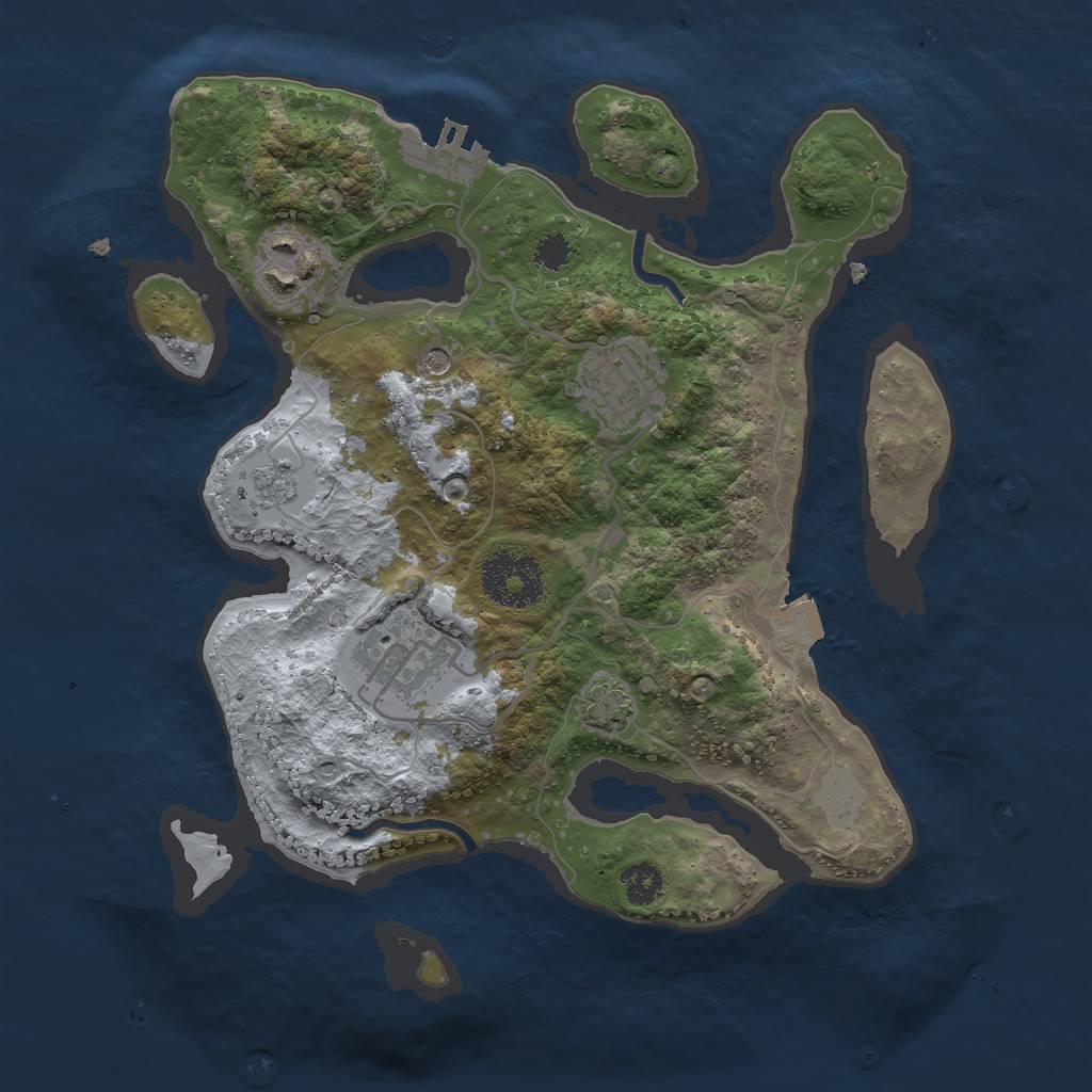 Rust Map: Procedural Map, Size: 2700, Seed: 1424066143, 10 Monuments