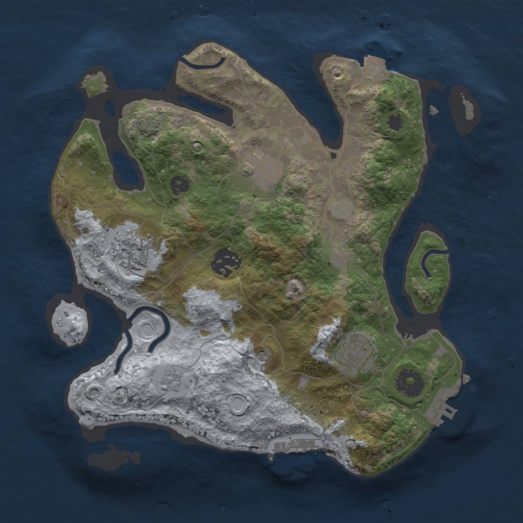 Rust Map: Procedural Map, Size: 2800, Seed: 156439093, 12 Monuments