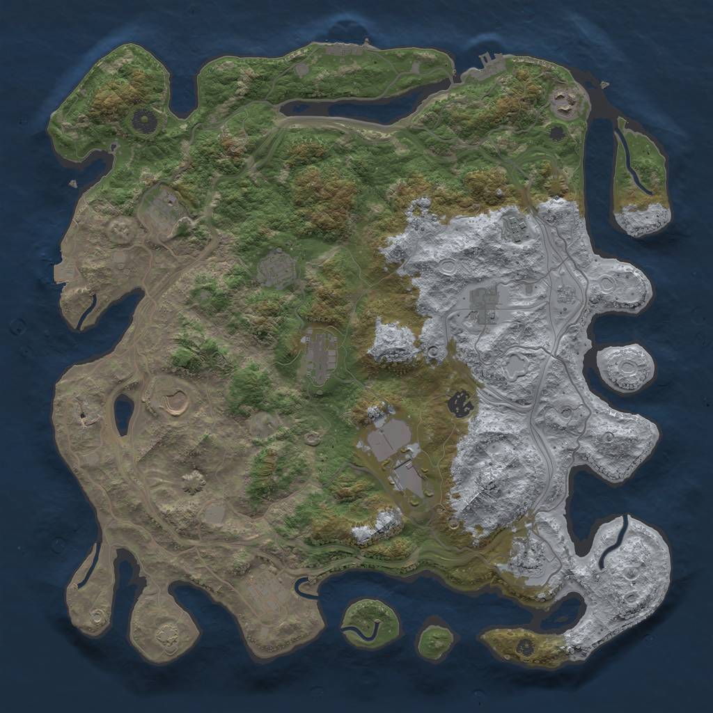 Rust Map: Procedural Map, Size: 4250, Seed: 79071320, 19 Monuments