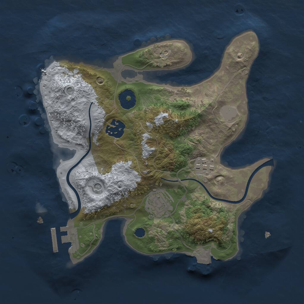 Rust Map: Procedural Map, Size: 2500, Seed: 584, 6 Monuments