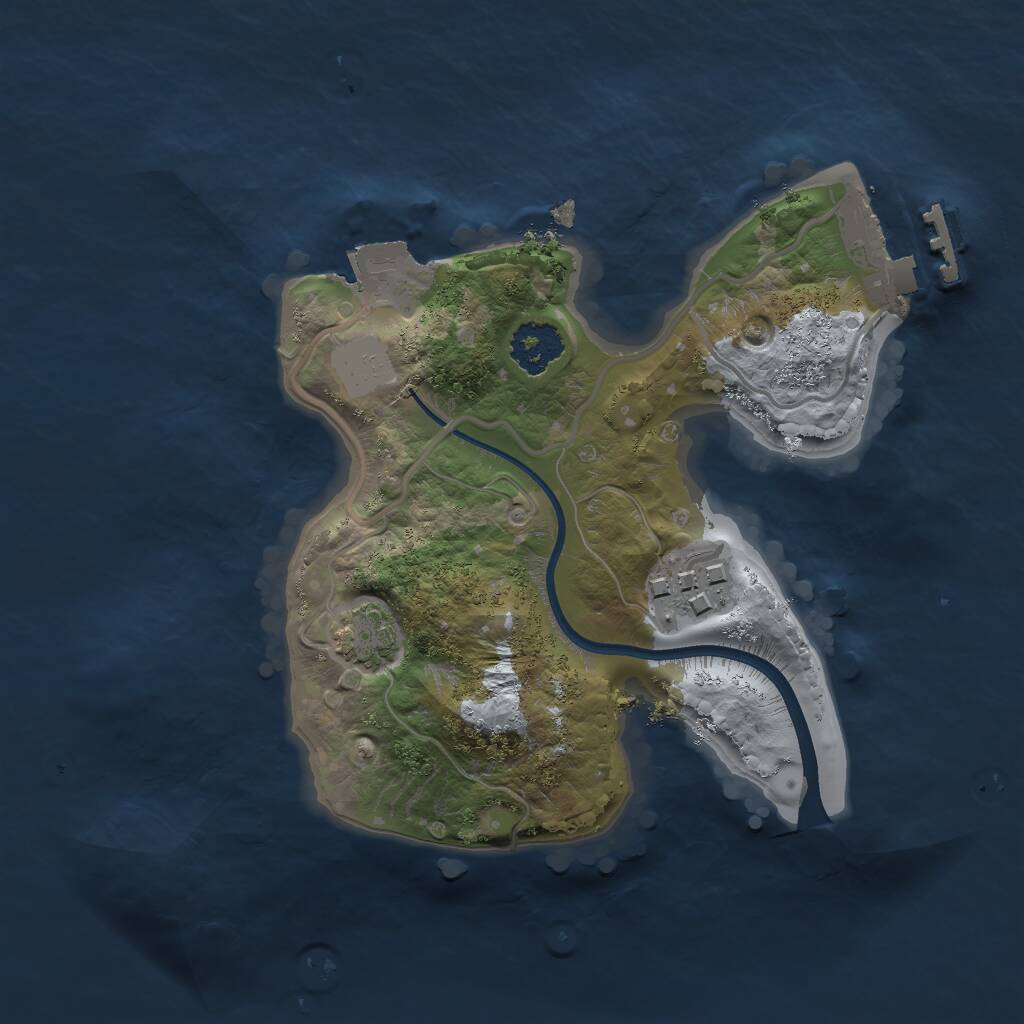 Rust Map: Procedural Map, Size: 2000, Seed: 5563268, 4 Monuments