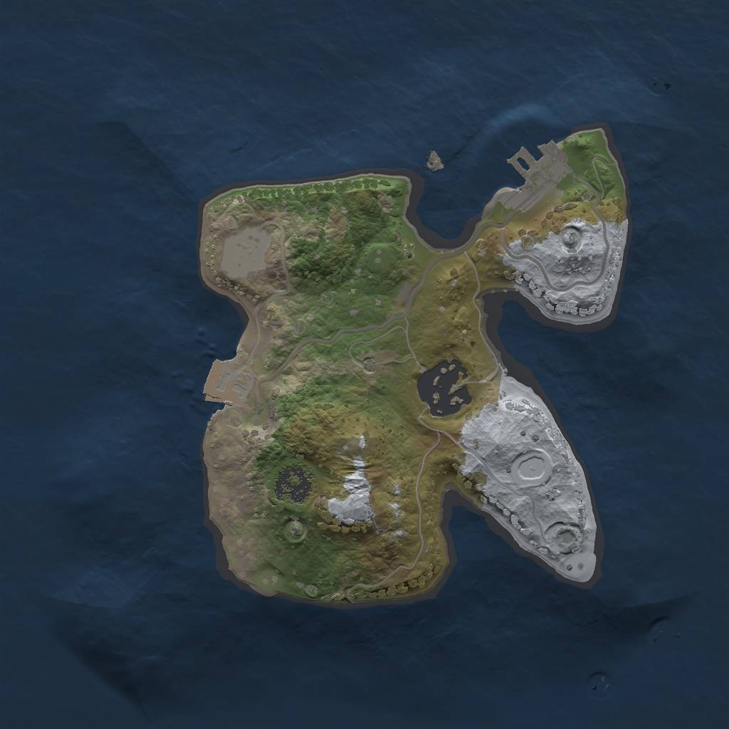 Rust Map: Procedural Map, Size: 2000, Seed: 5563268, 5 Monuments