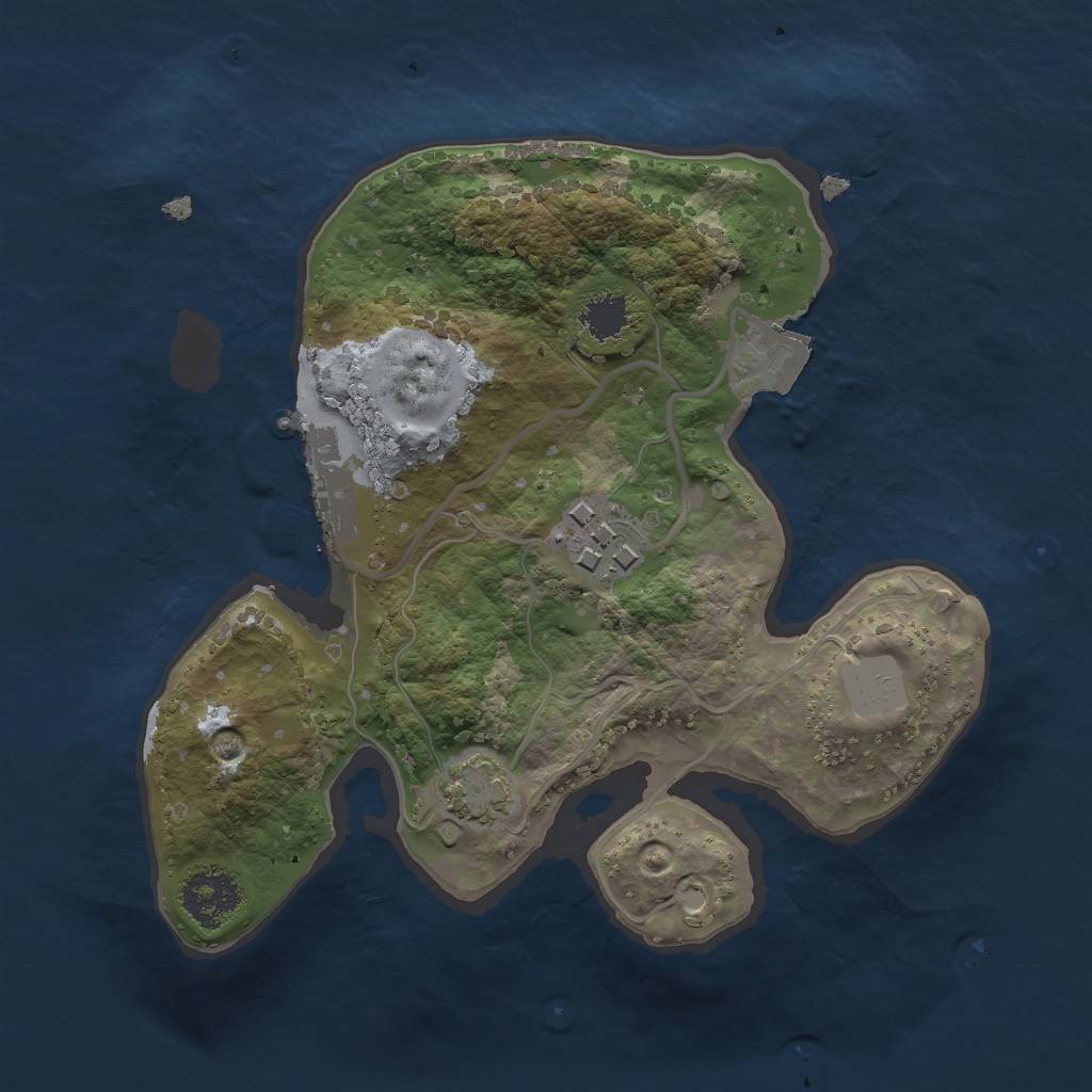 Rust Map: Procedural Map, Size: 2000, Seed: 1657715728, 6 Monuments