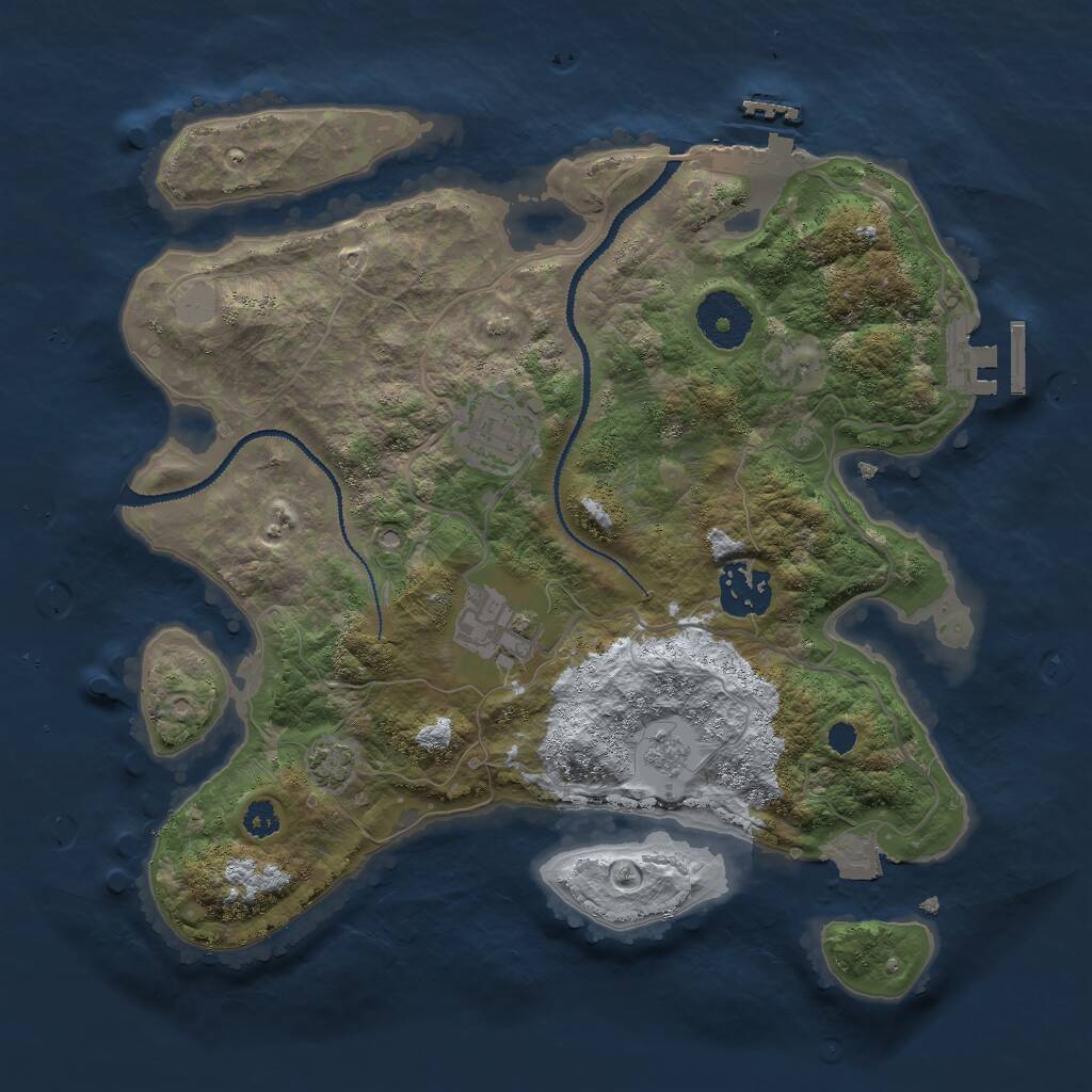 Rust Map: Procedural Map, Size: 3000, Seed: 116783749, 8 Monuments