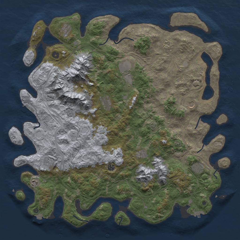 Rust Map: Procedural Map, Size: 5000, Seed: 1031938900, 19 Monuments