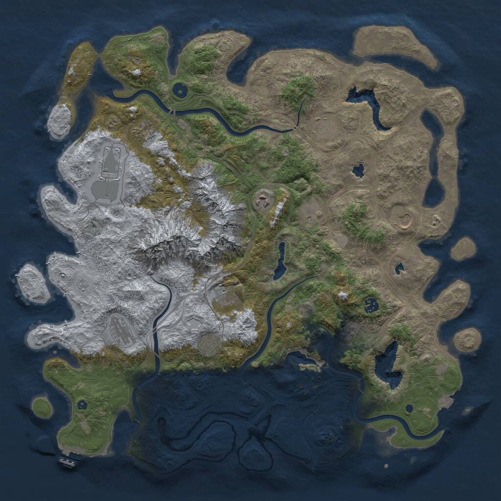 Rust Map: Procedural Map, Size: 5000, Seed: 1031938900, 16 Monuments