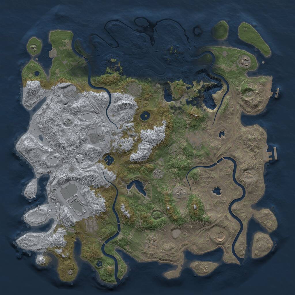 Rust Map: Procedural Map, Size: 4700, Seed: 616667129, 17 Monuments