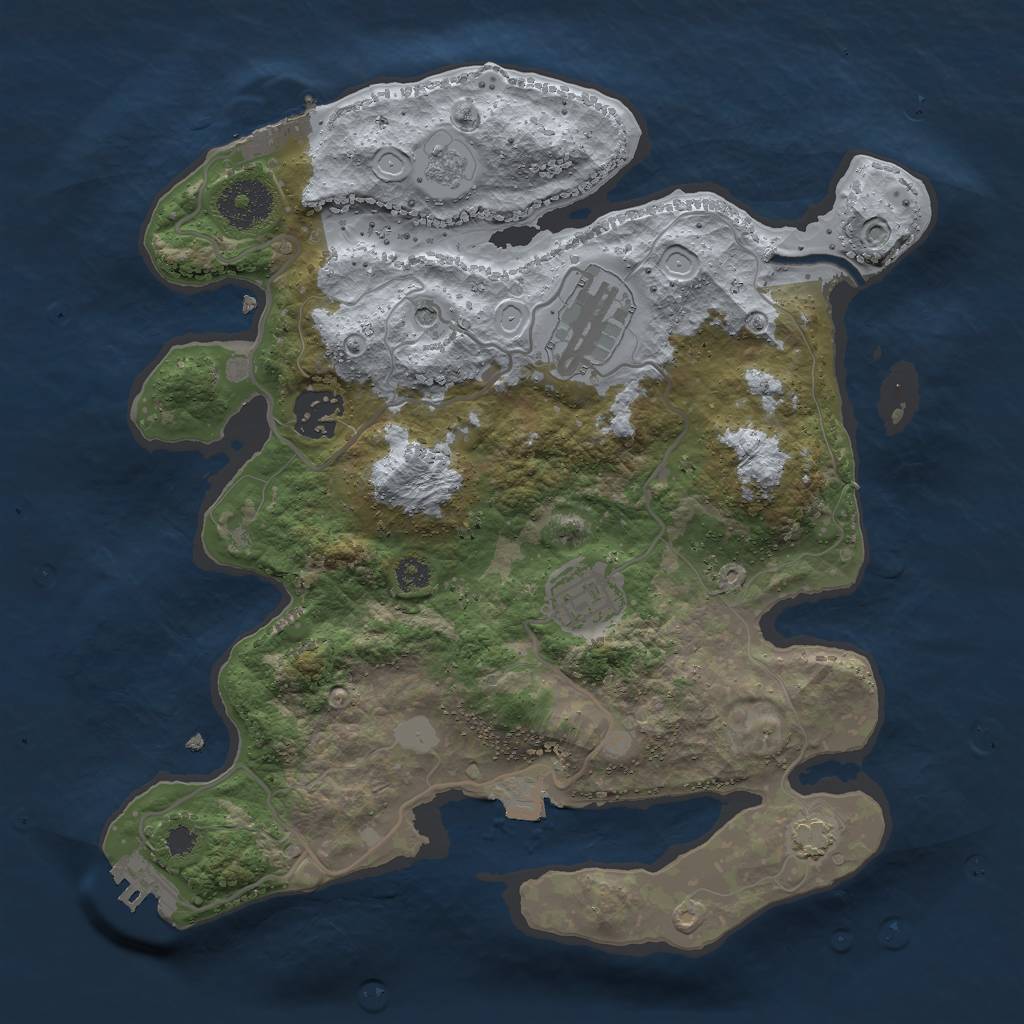 Rust Map: Procedural Map, Size: 3000, Seed: 17925, 11 Monuments