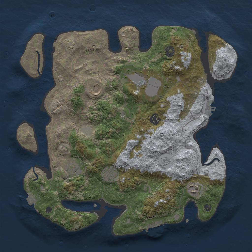 Rust Map: Procedural Map, Size: 3500, Seed: 6786454, 14 Monuments