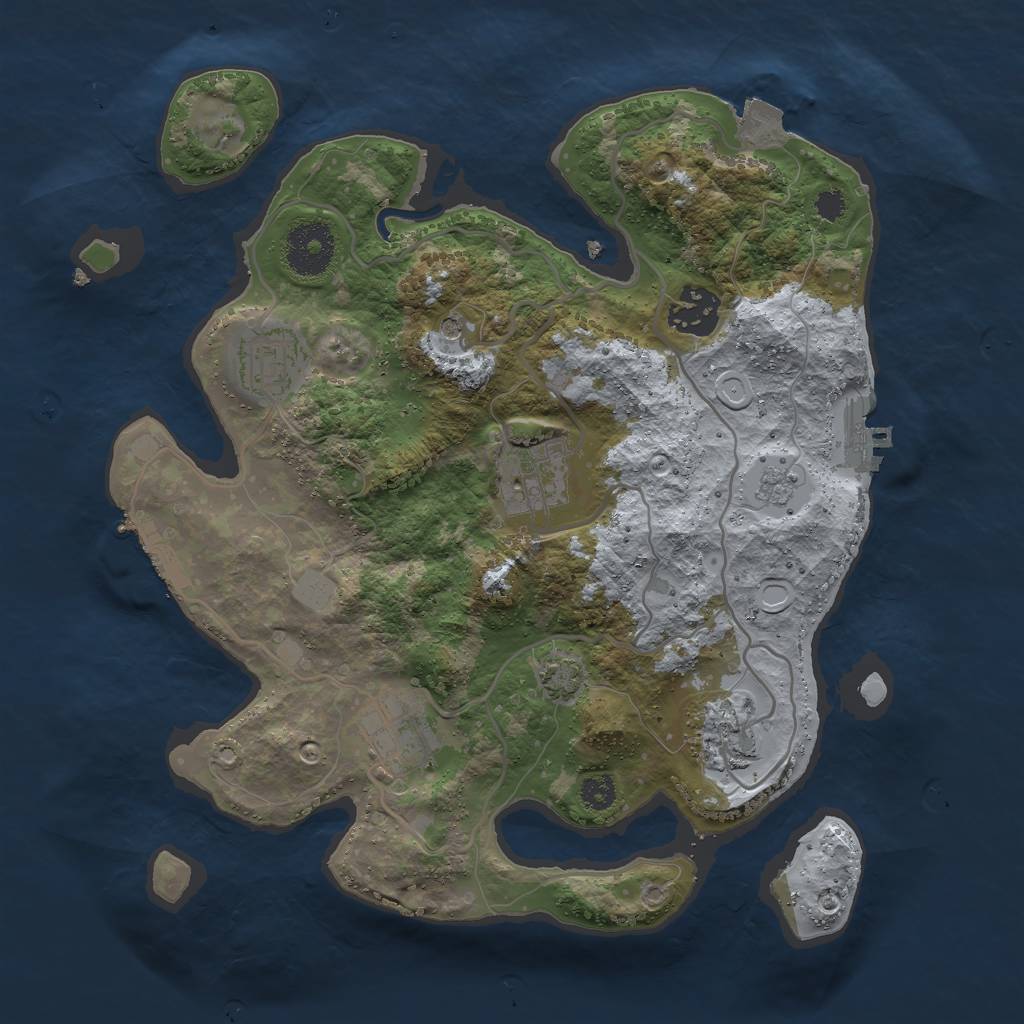 Rust Map: Procedural Map, Size: 3000, Seed: 14978, 13 Monuments