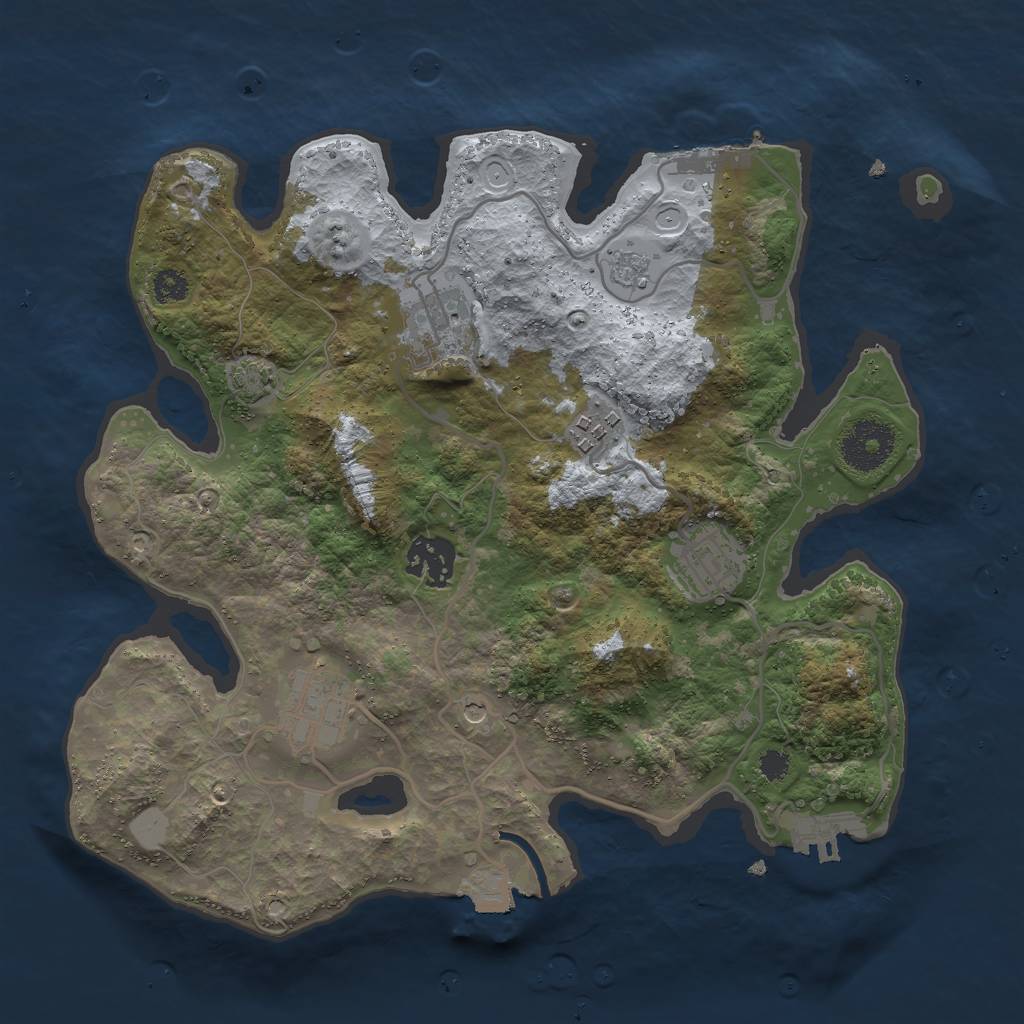 Rust Map: Procedural Map, Size: 3000, Seed: 1161521896, 13 Monuments