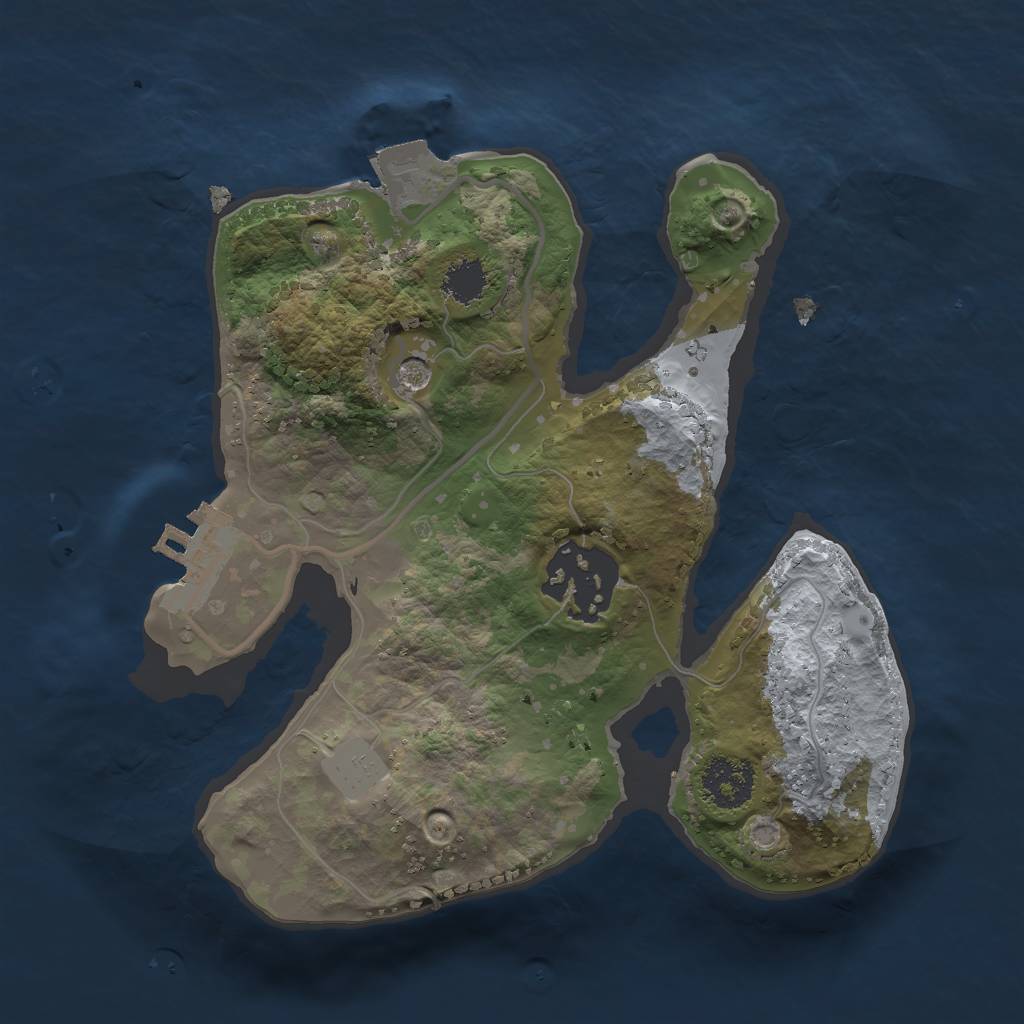 Rust Map: Procedural Map, Size: 2000, Seed: 100000, 6 Monuments