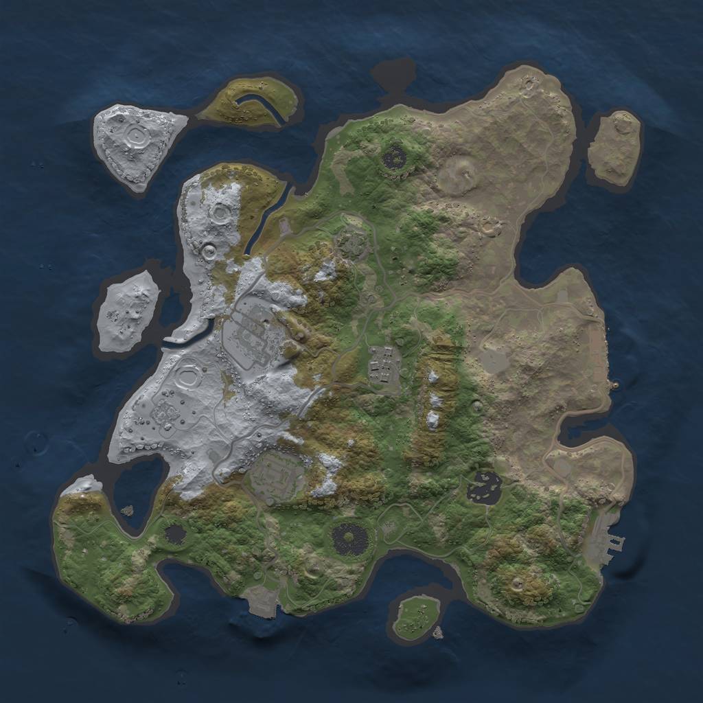 Rust Map: Procedural Map, Size: 3000, Seed: 1396613748, 11 Monuments