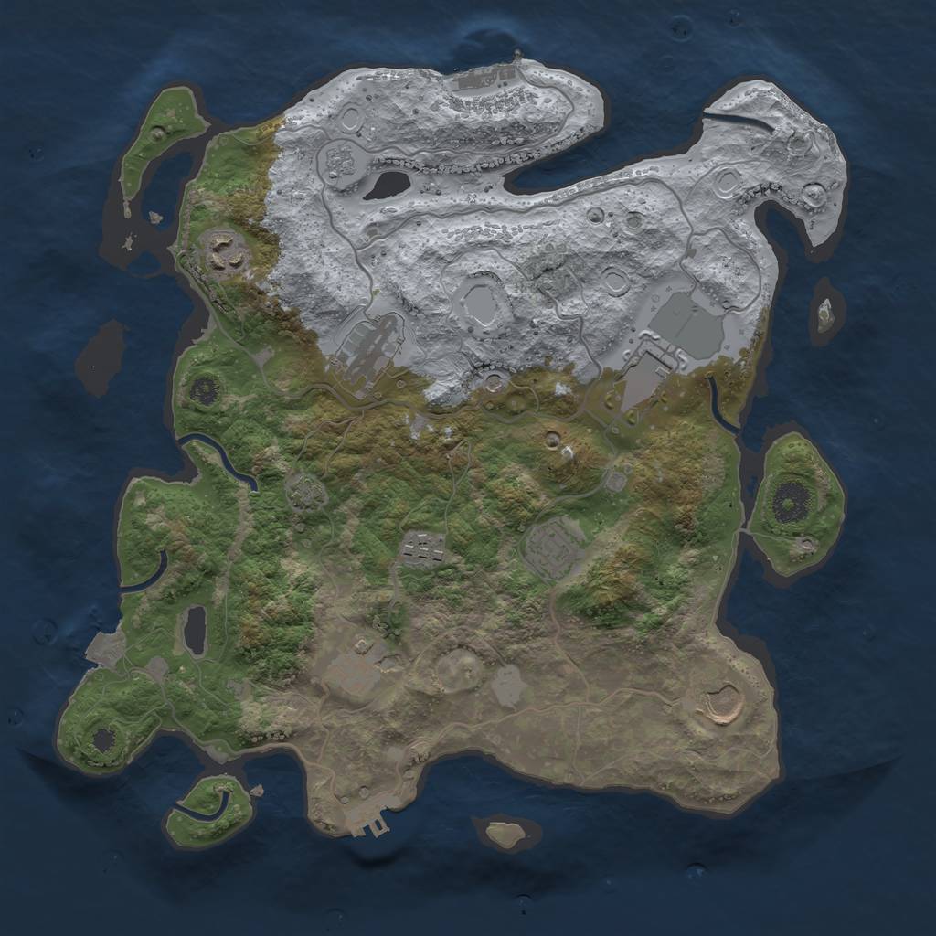 Rust Map: Procedural Map, Size: 3500, Seed: 509086194, 15 Monuments