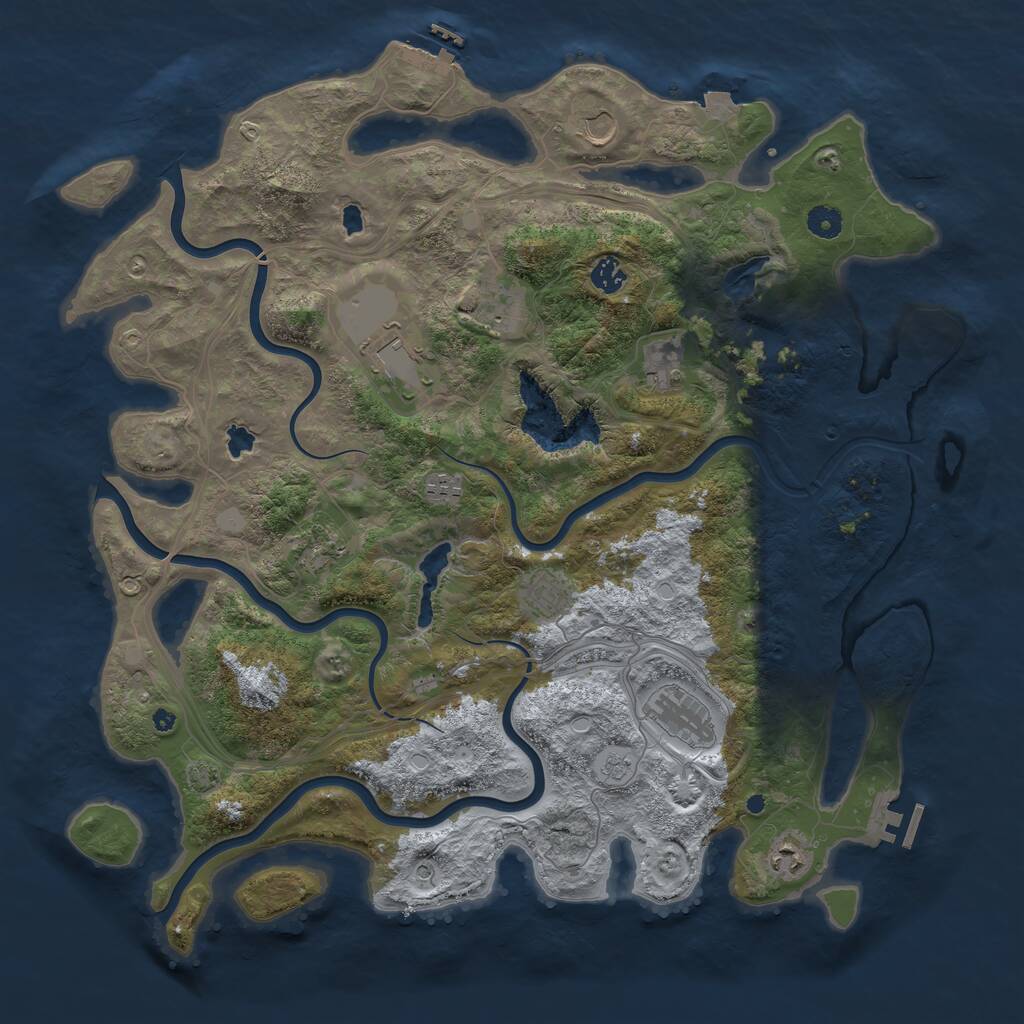 Rust Map: Procedural Map, Size: 4500, Seed: 112248199, 16 Monuments