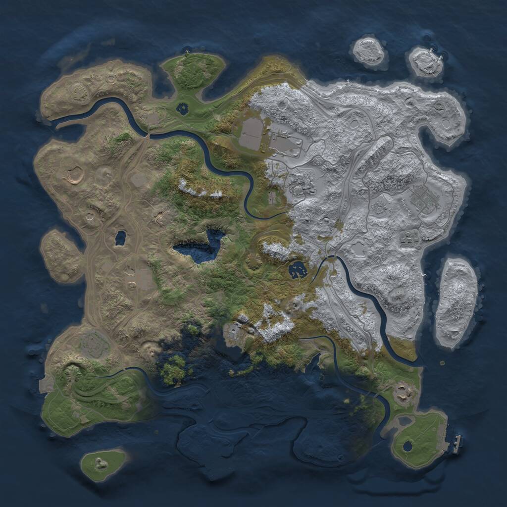 Rust Map: Procedural Map, Size: 4250, Seed: 2101257298, 16 Monuments