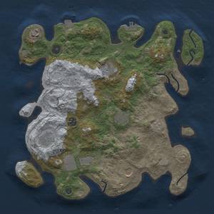 Thumbnail Rust Map: Procedural Map, Size: 3500, Seed: 1650253640, 15 Monuments