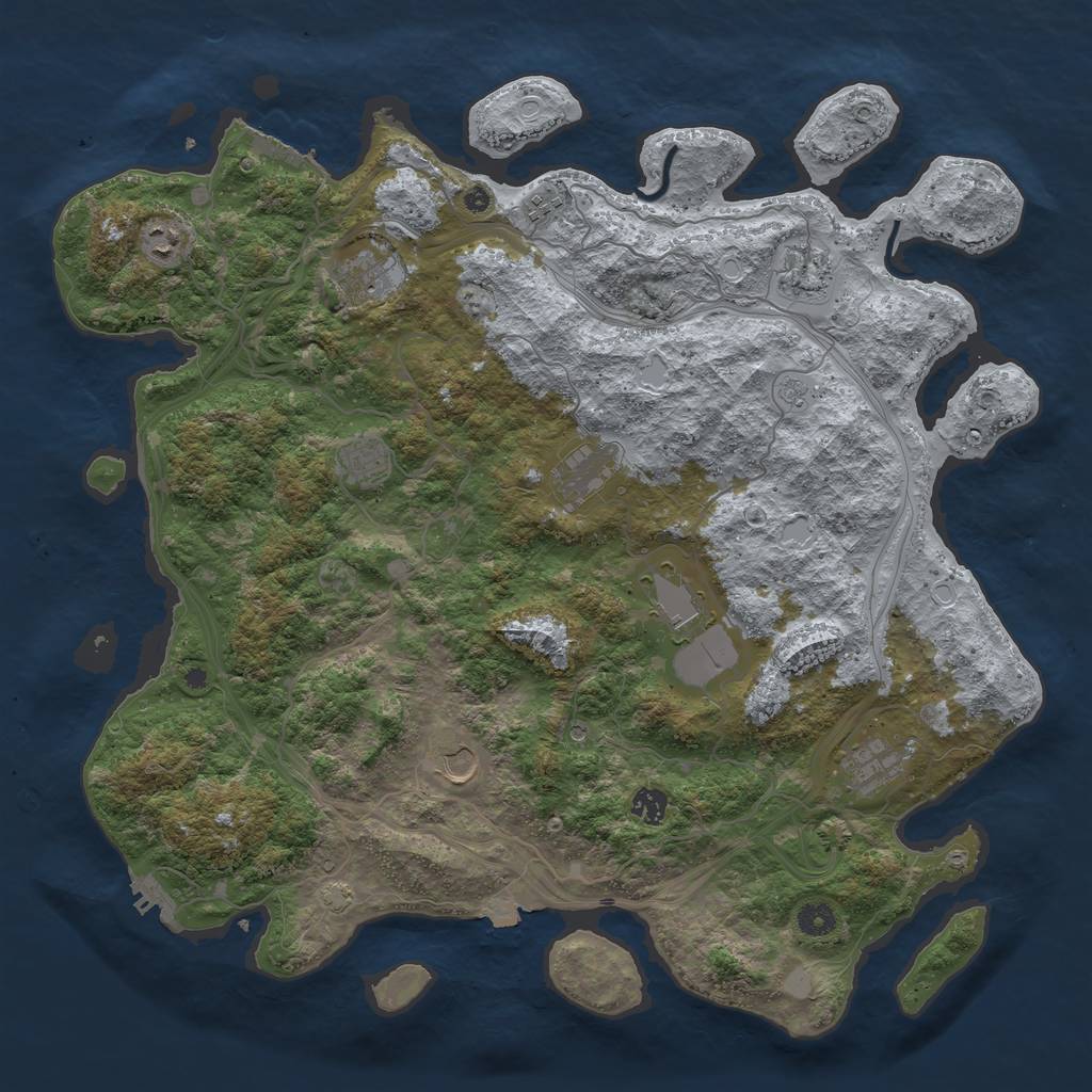 Rust Map: Procedural Map, Size: 4500, Seed: 6781215, 18 Monuments