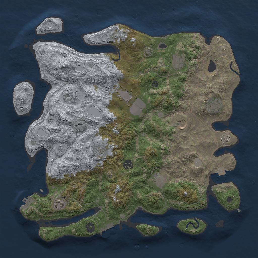 Rust Map: Procedural Map, Size: 4000, Seed: 121938067, 18 Monuments