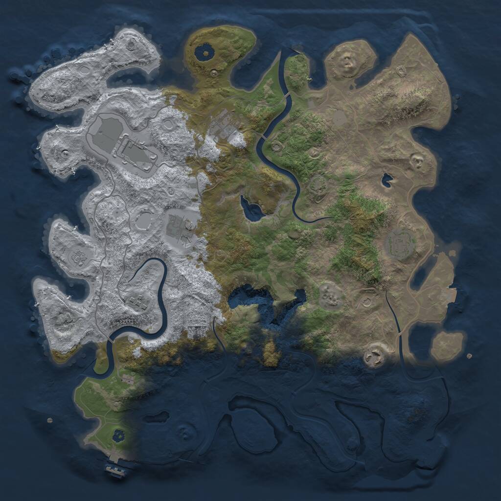 Rust Map: Procedural Map, Size: 4000, Seed: 456171259, 12 Monuments