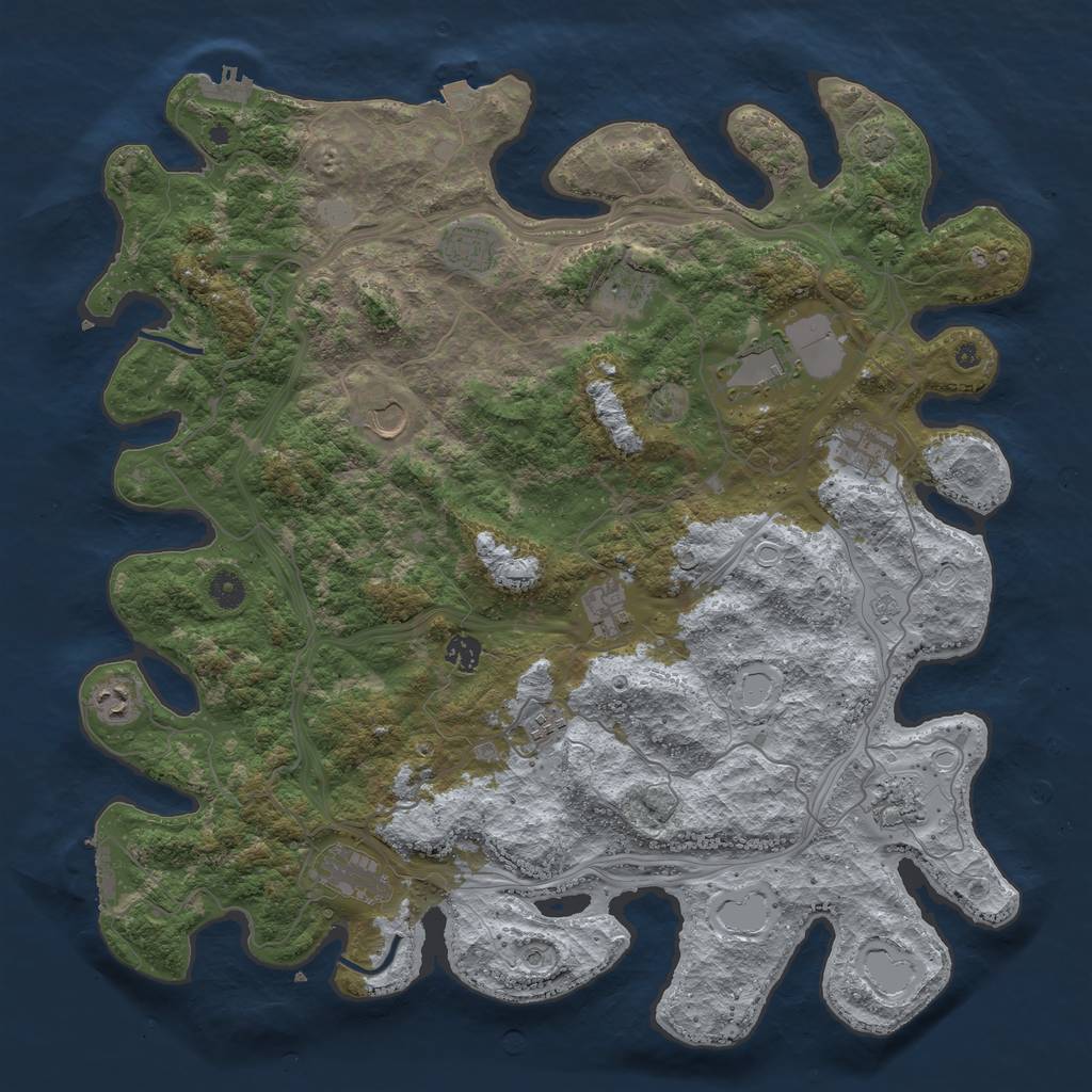 Rust Map: Procedural Map, Size: 4500, Seed: 62685522, 19 Monuments