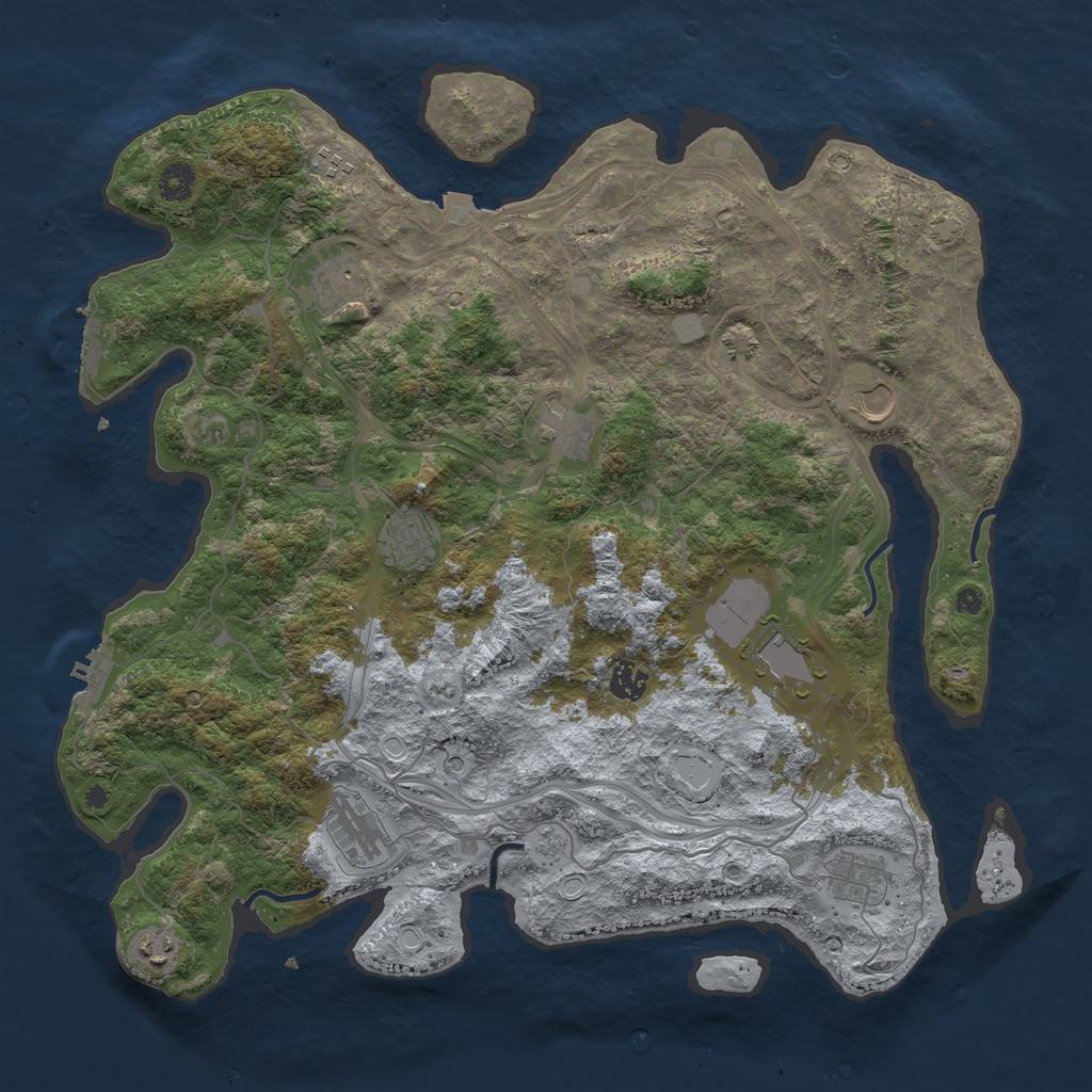 Rust Map: Procedural Map, Size: 4250, Seed: 4474, 18 Monuments