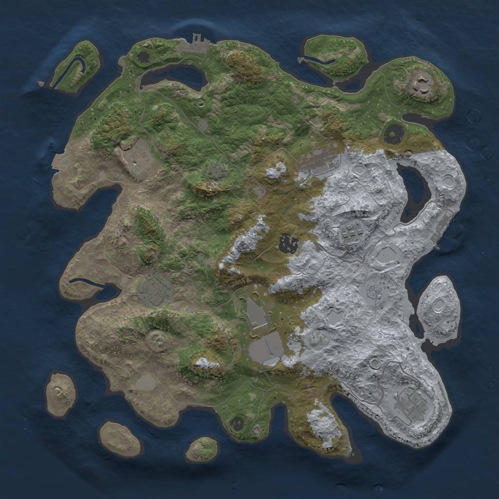 Rust Map: Procedural Map, Size: 3700, Seed: 1451702364, 15 Monuments