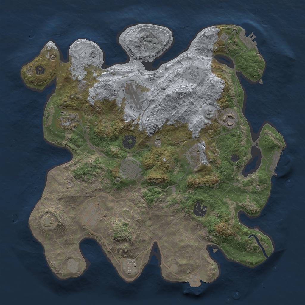 Rust Map: Procedural Map, Size: 3250, Seed: 5686783, 16 Monuments