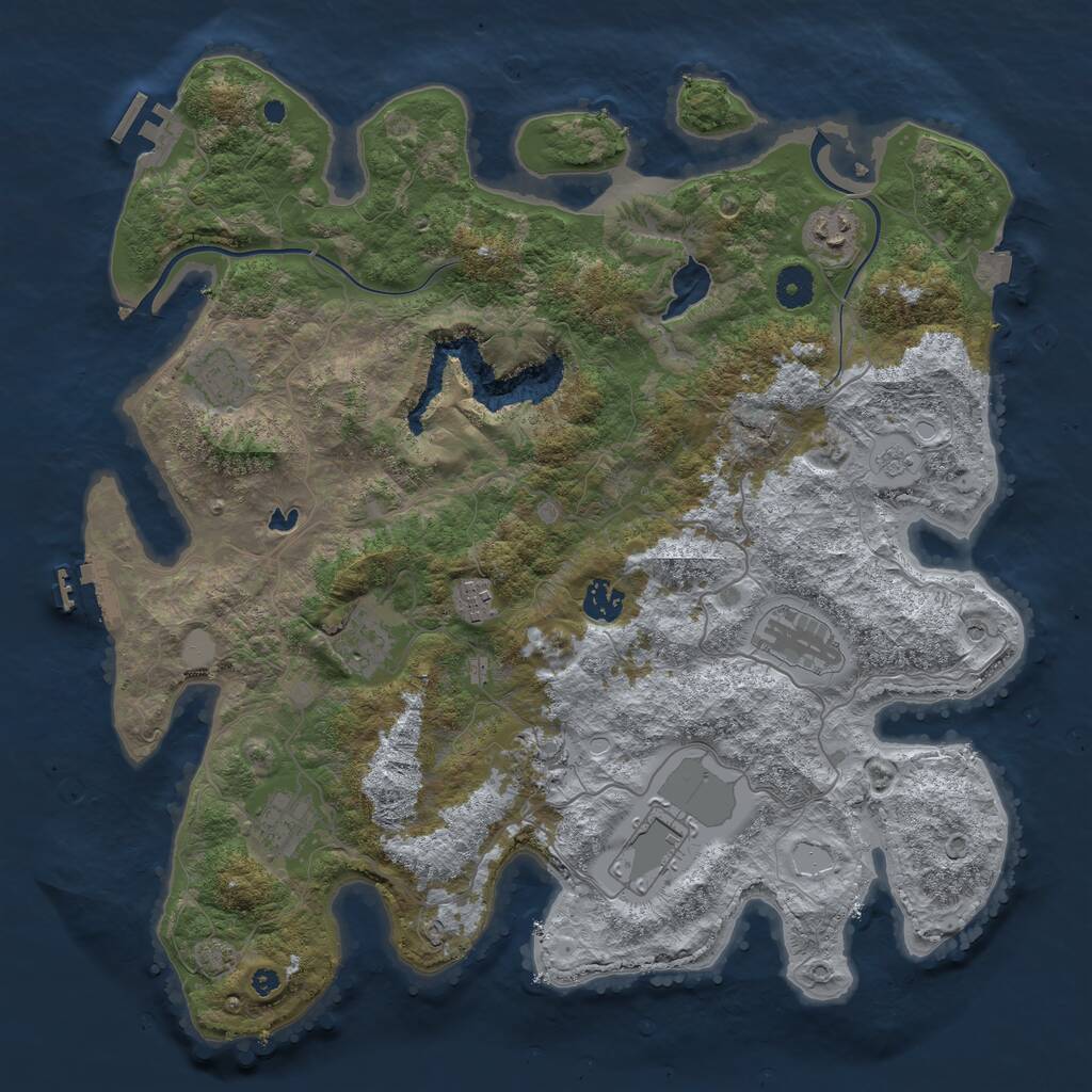 Rust Map: Procedural Map, Size: 4000, Seed: 195349247, 15 Monuments