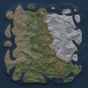 Thumbnail Rust Map: Procedural Map, Size: 4500, Seed: 21474800, 19 Monuments